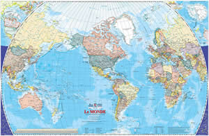 Grande carte du monde atlas