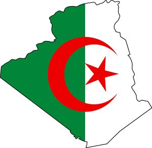 Carte drapeau Algérie