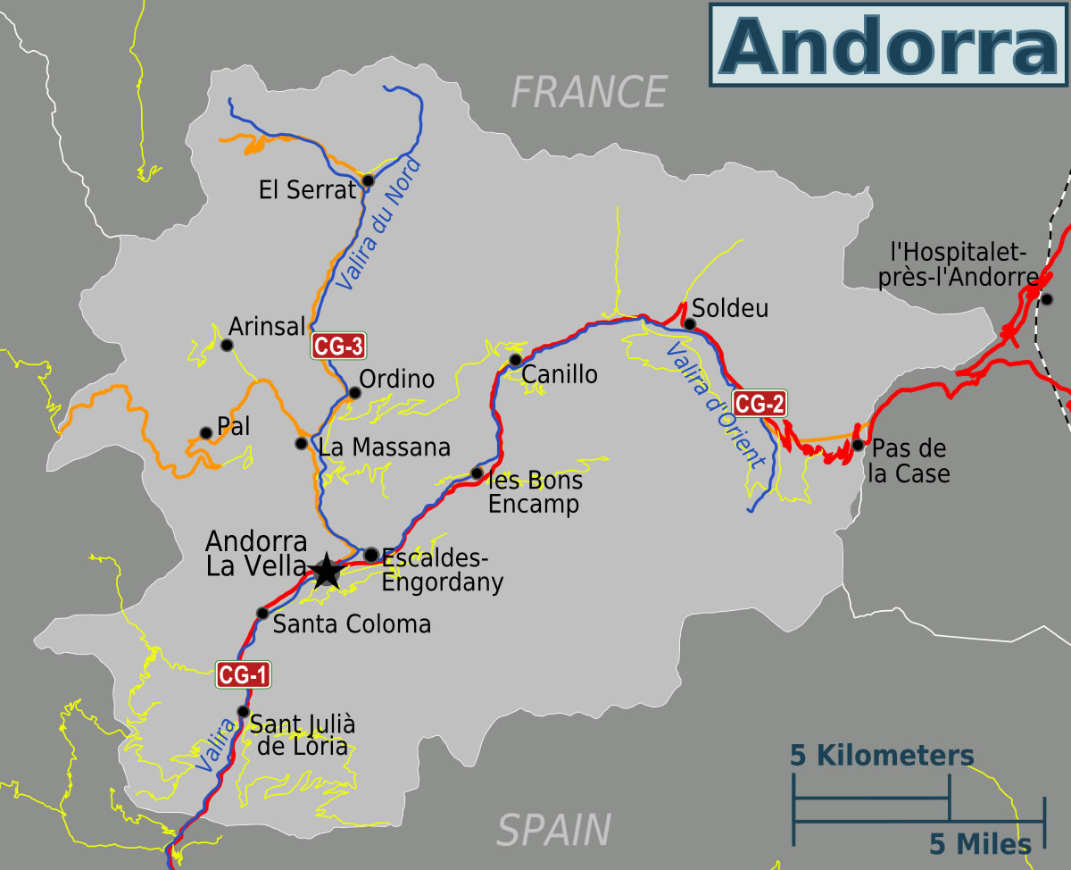 Carte routière Andorre