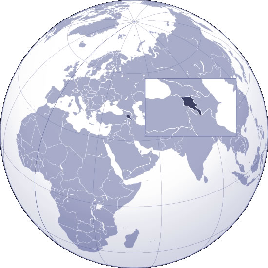 Localiser Arménie sur carte du monde