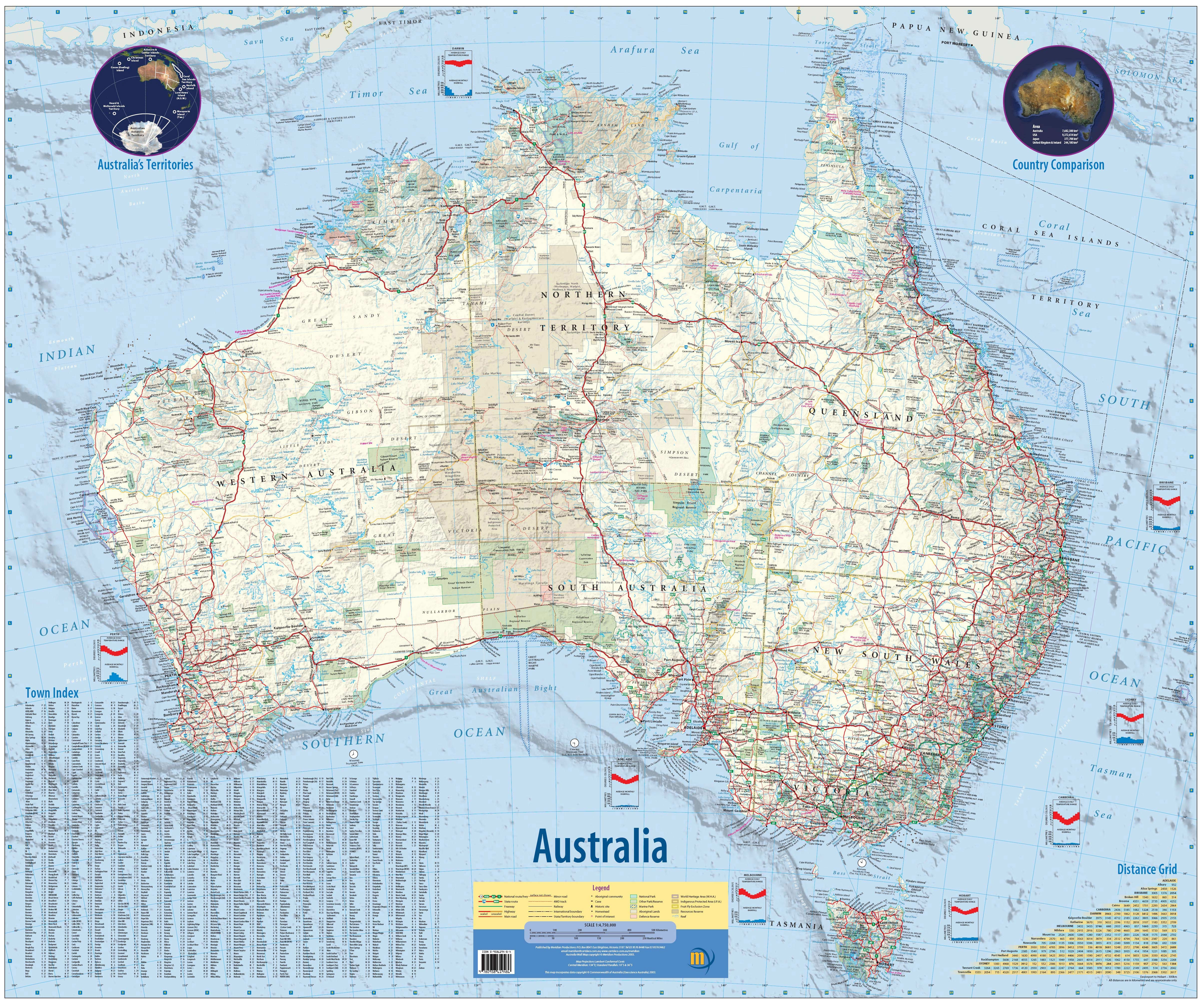 Carte atlas Australie
