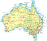 Carte physique Australie