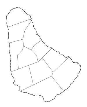 Carte Barbade vierge