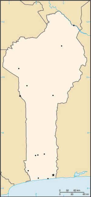 Carte Bénin vierge couleur