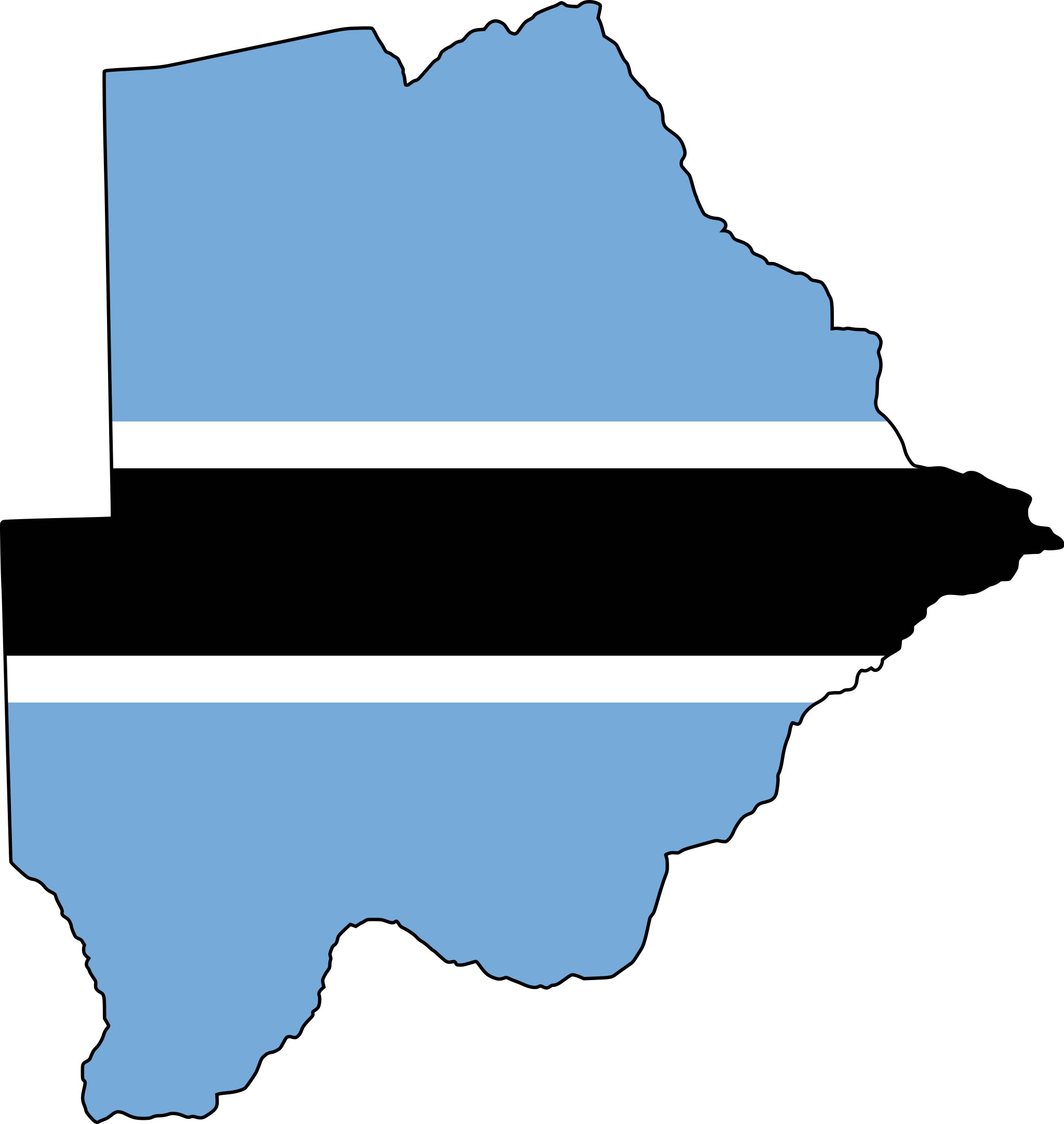 Carte drapeaux Botswana