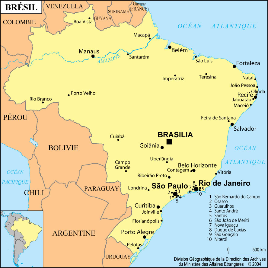 Grande carte Brésil