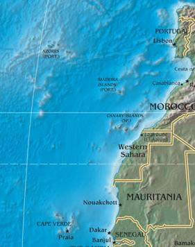 Carte relief Cap-Vert