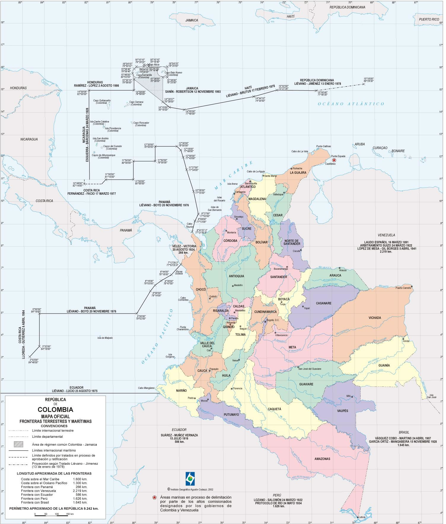 Carte politique Colombie