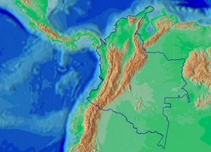 Carte relief Colombie