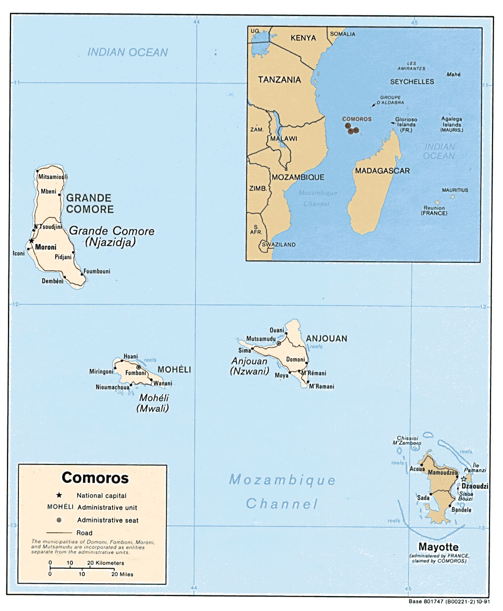 Grande carte Comores