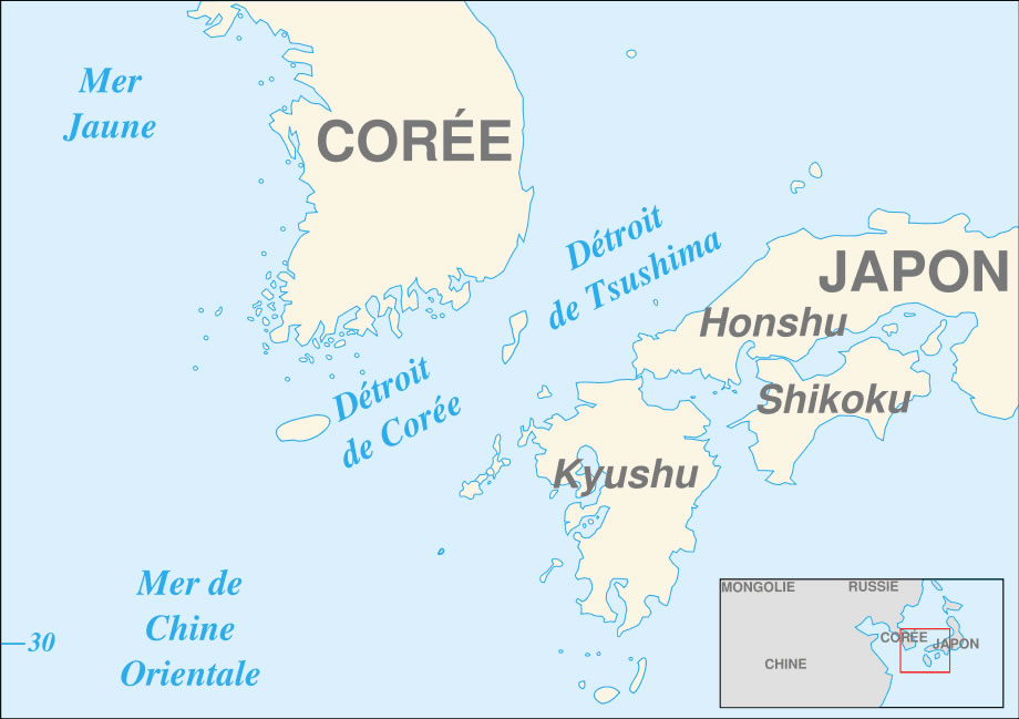 Carte frontières Corée du Sud