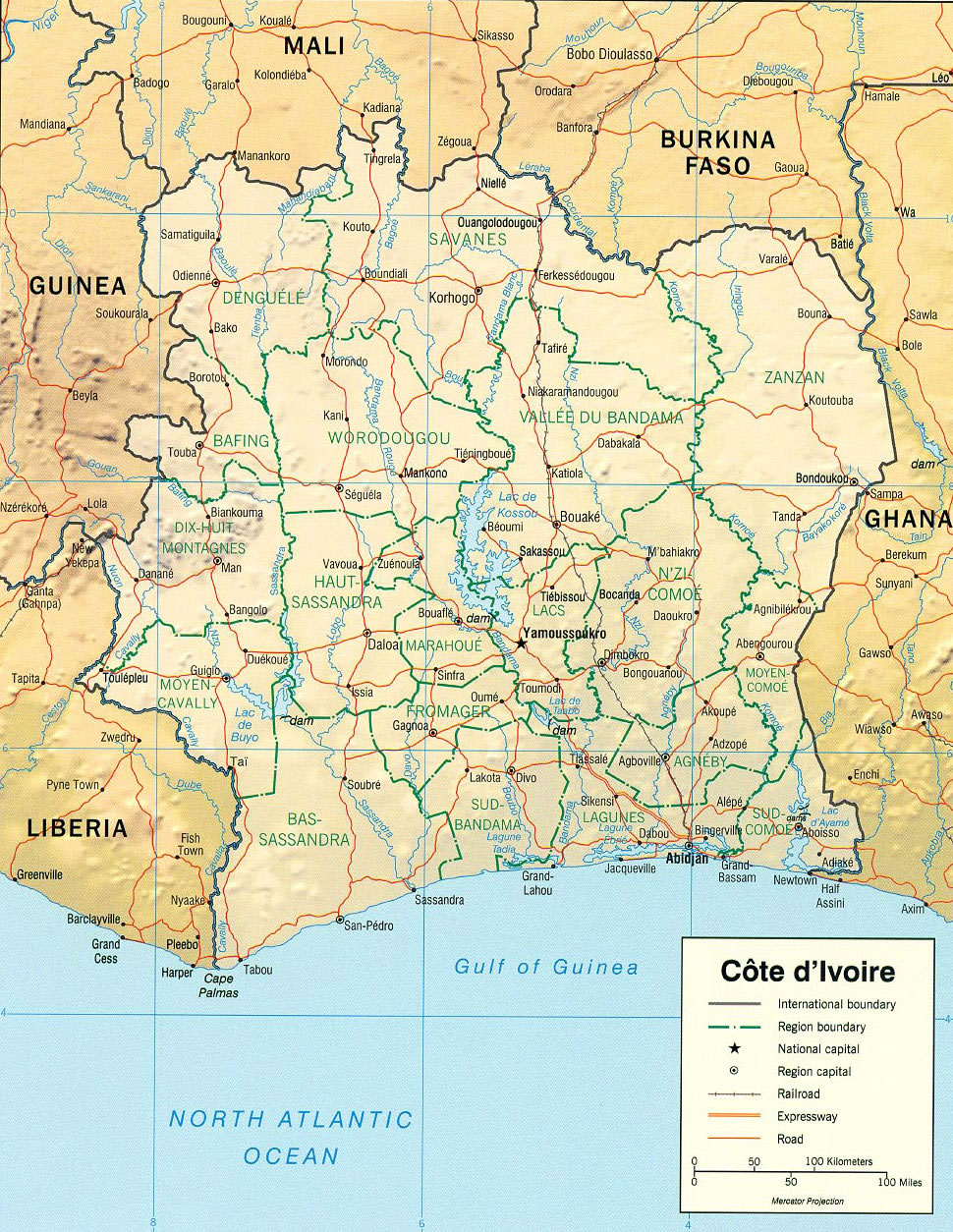Carte Côte d'Ivoire