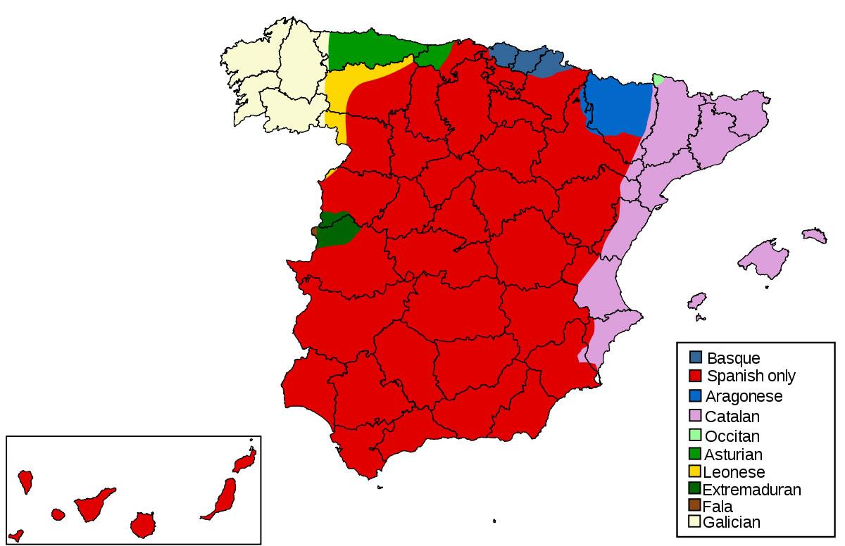 Carte des langues Espagne