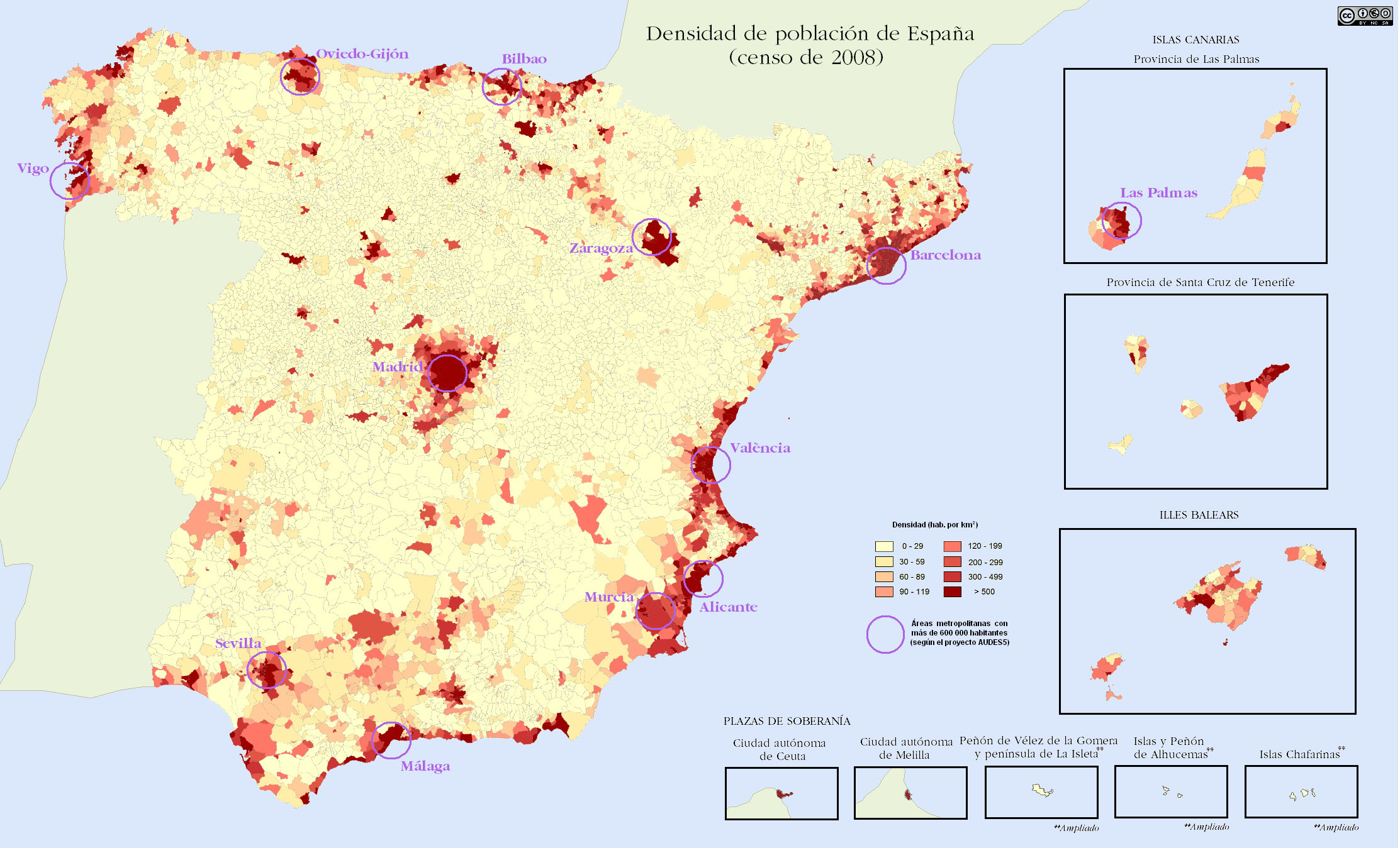 Carte population Espagne