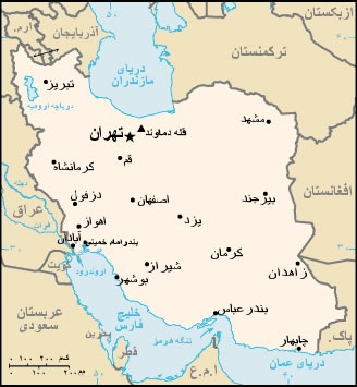 Carte grande villes Iran