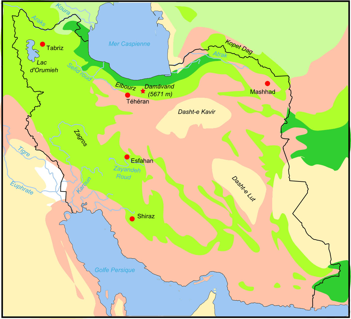 Carte végétation Iran