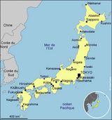Carte grande villes Japon