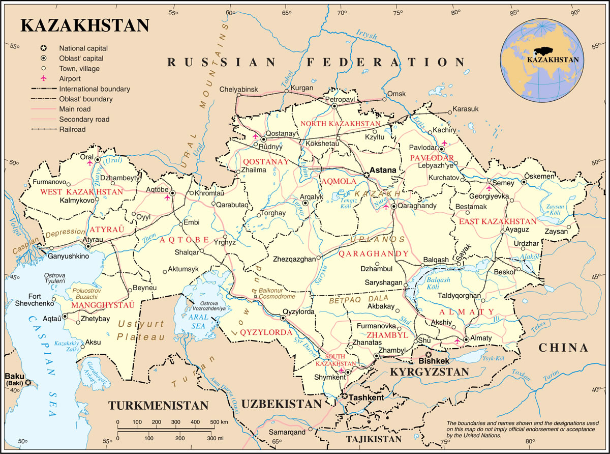 Carte Kazakhstan