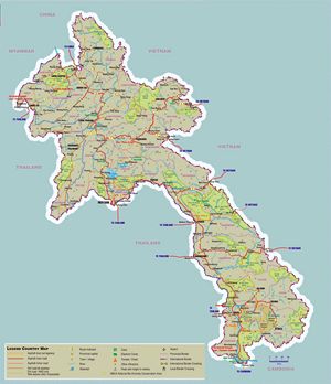 Carte routière Laos