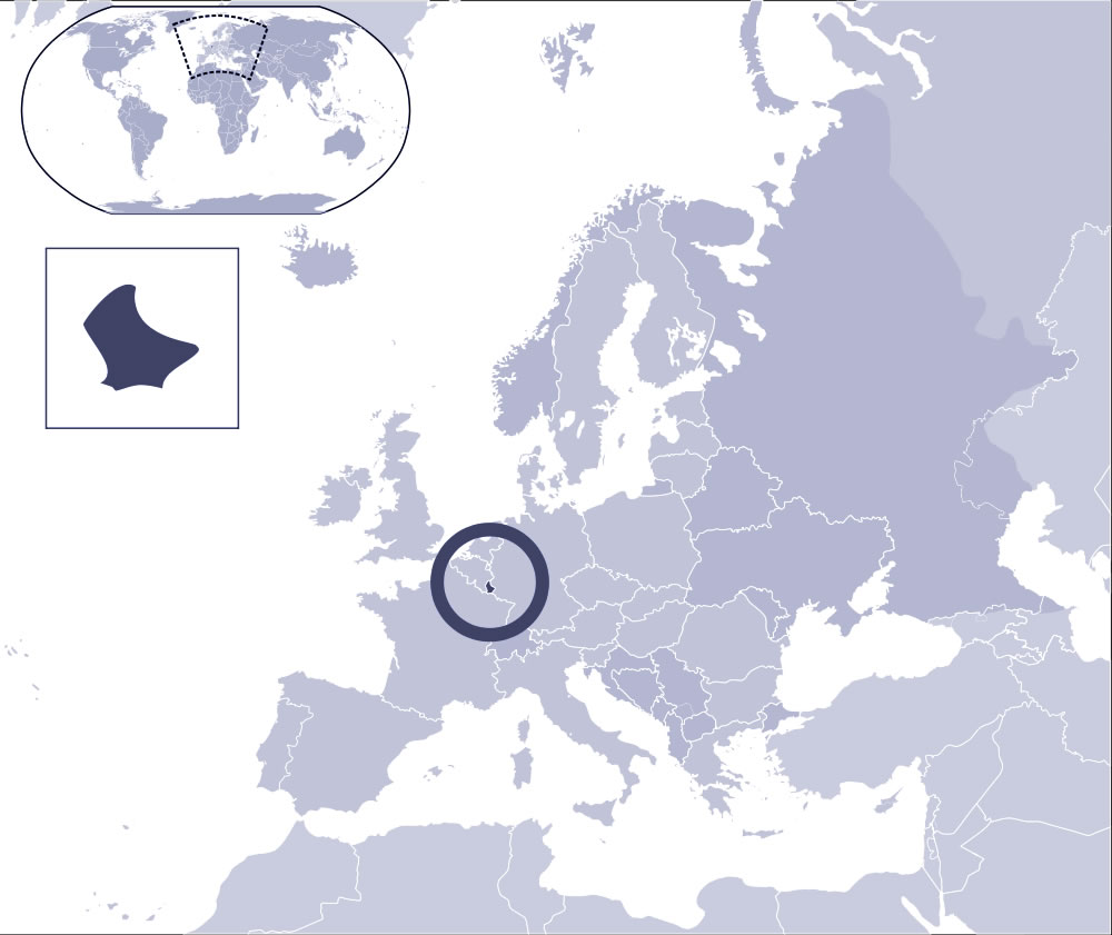 Localiser Luxembourg sur carte du monde