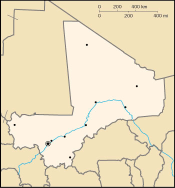 Carte Mali vierge couleur