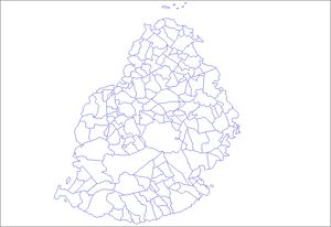 Carte Maurice vierge départements