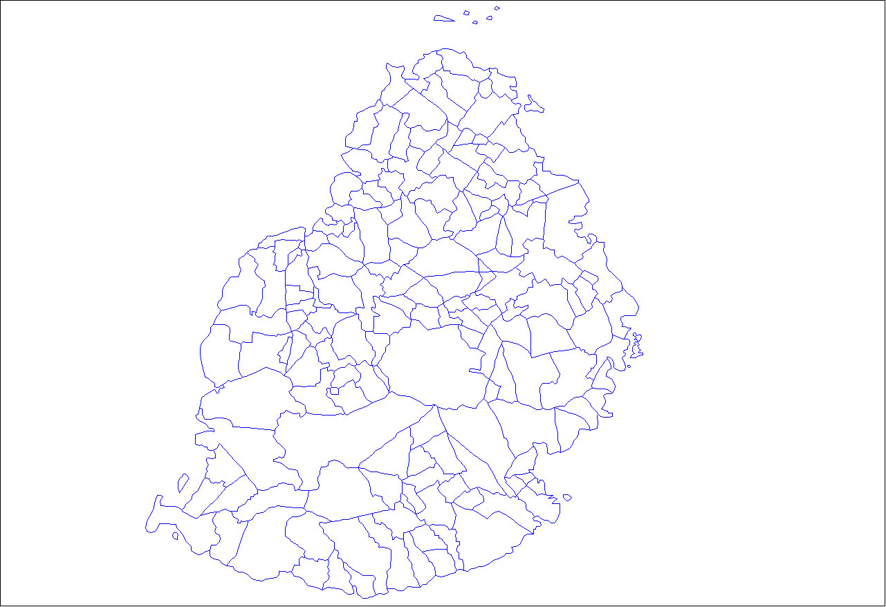 Carte Maurice vierge départements