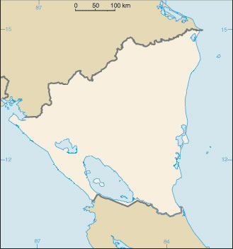Carte Nicaragua vierge