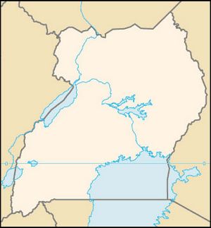 Carte Ouganda vierge couleur