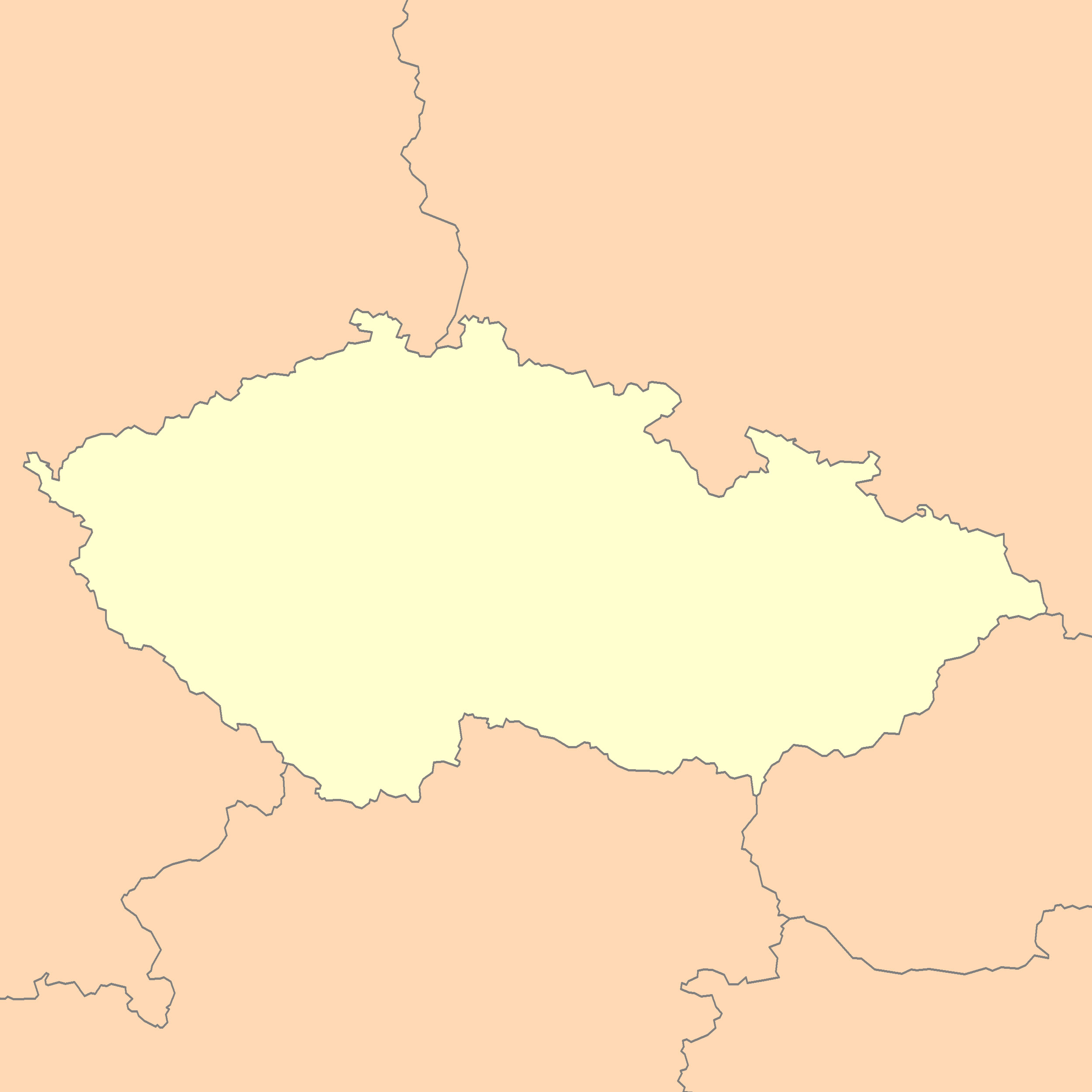 Carte République tchèque vierge couleur