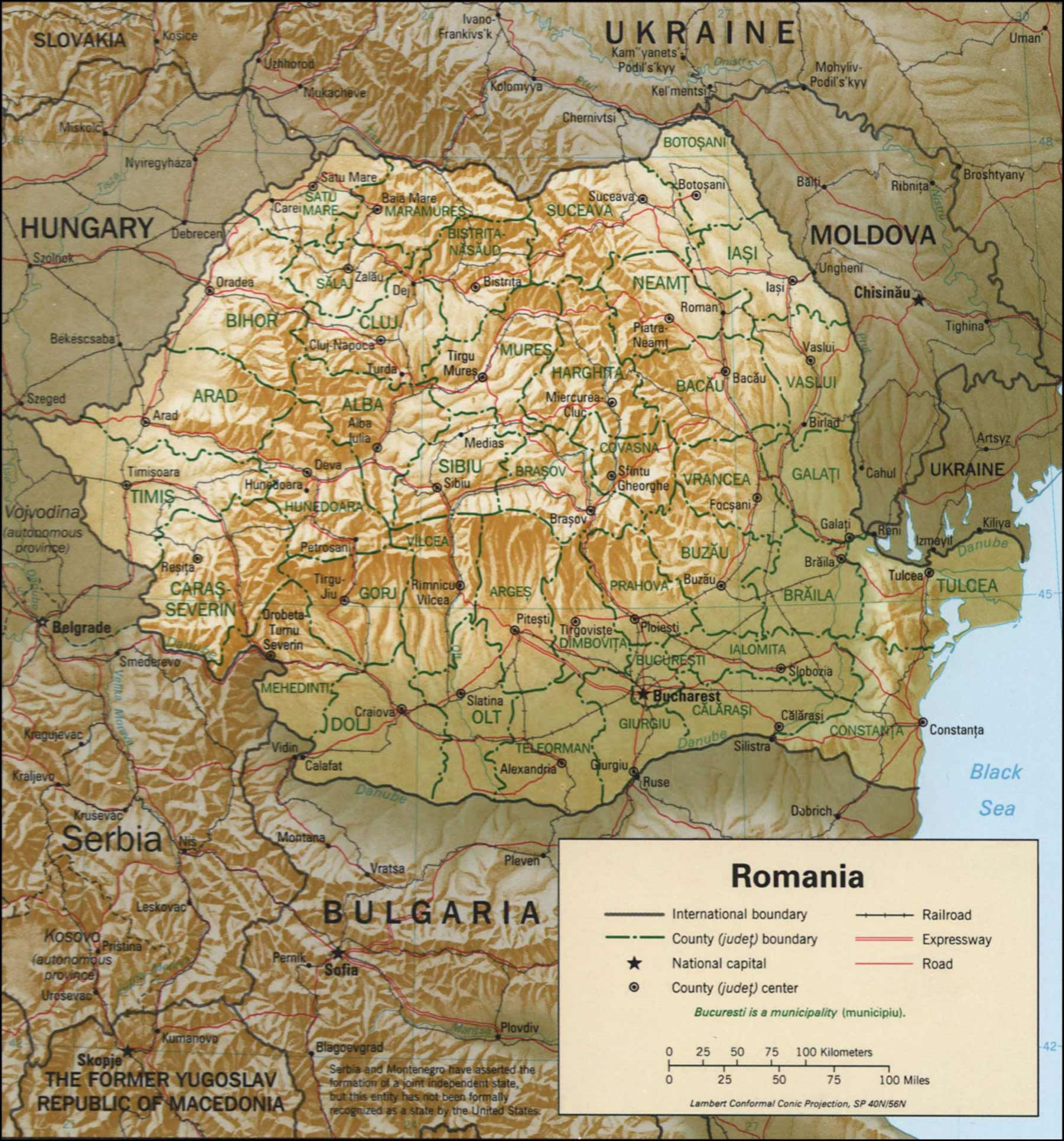 Grande carte Roumanie