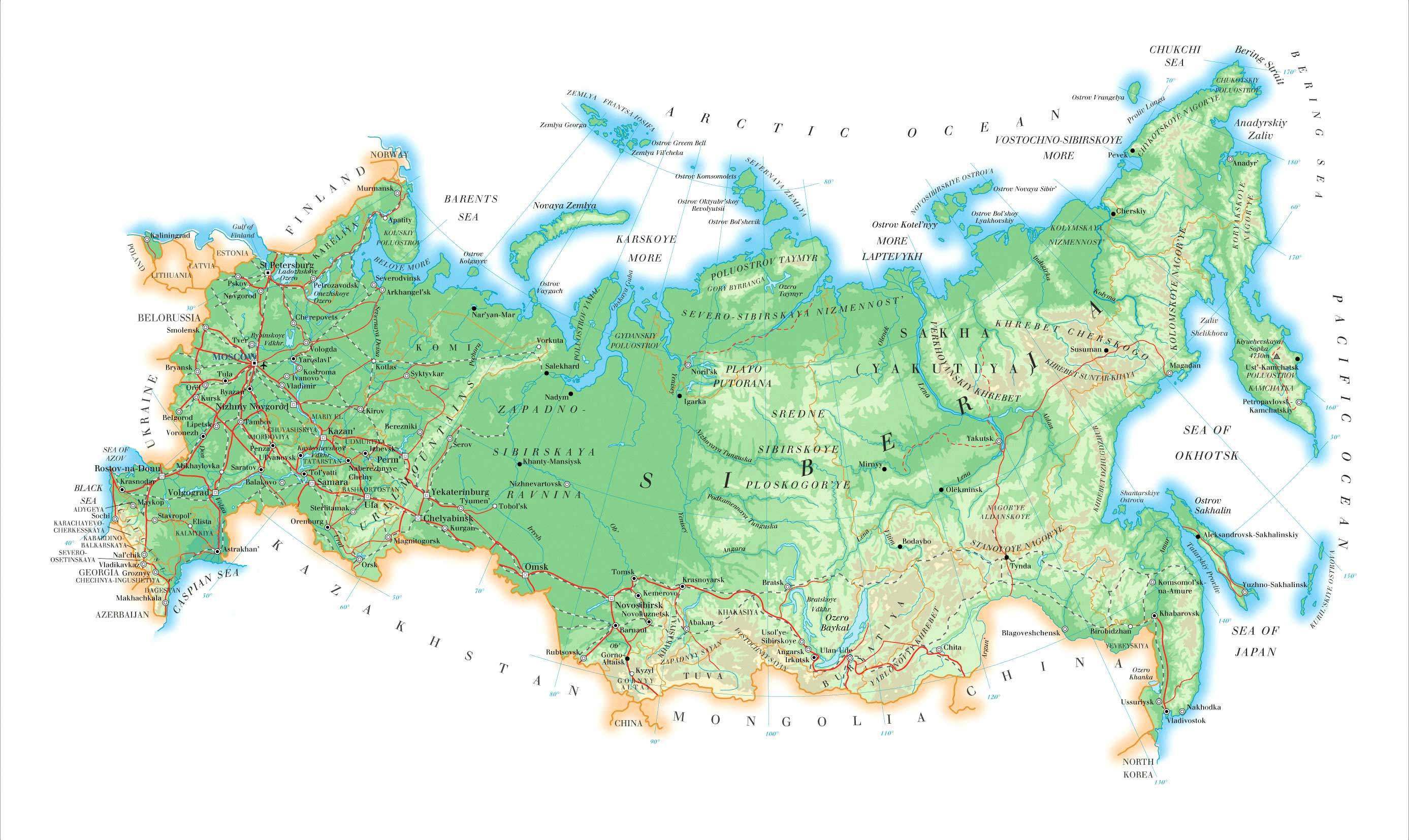 Carte frontières Russie