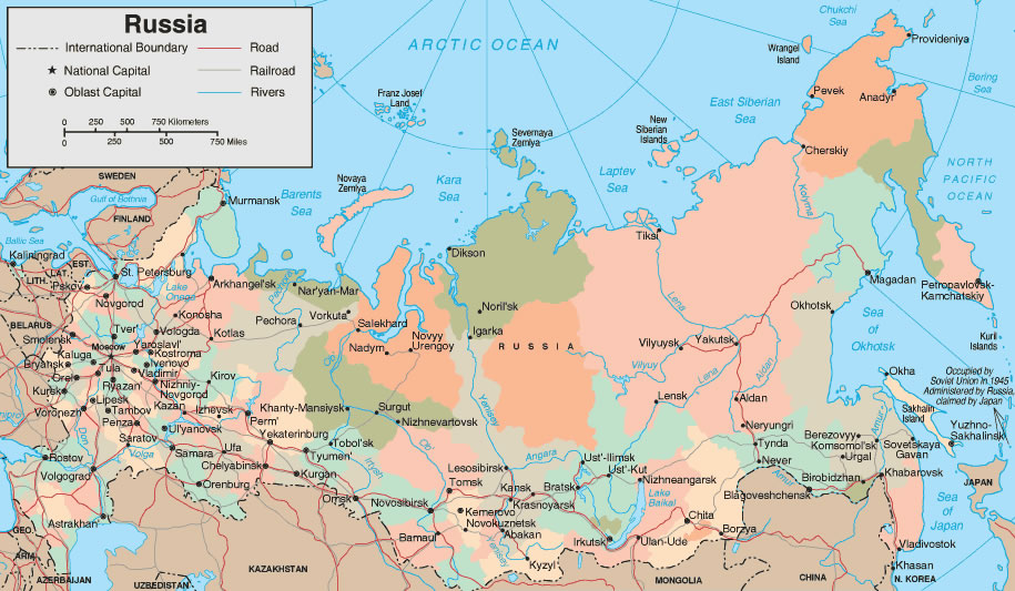 Carte routière Russie