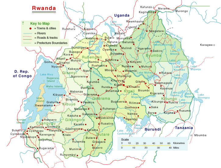 Carte routière Rwanda