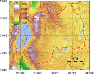 Carte topographique Rwanda