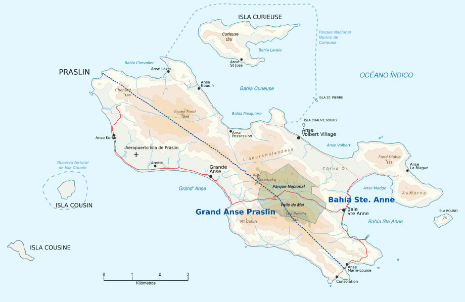 Carte des villes Seychelles