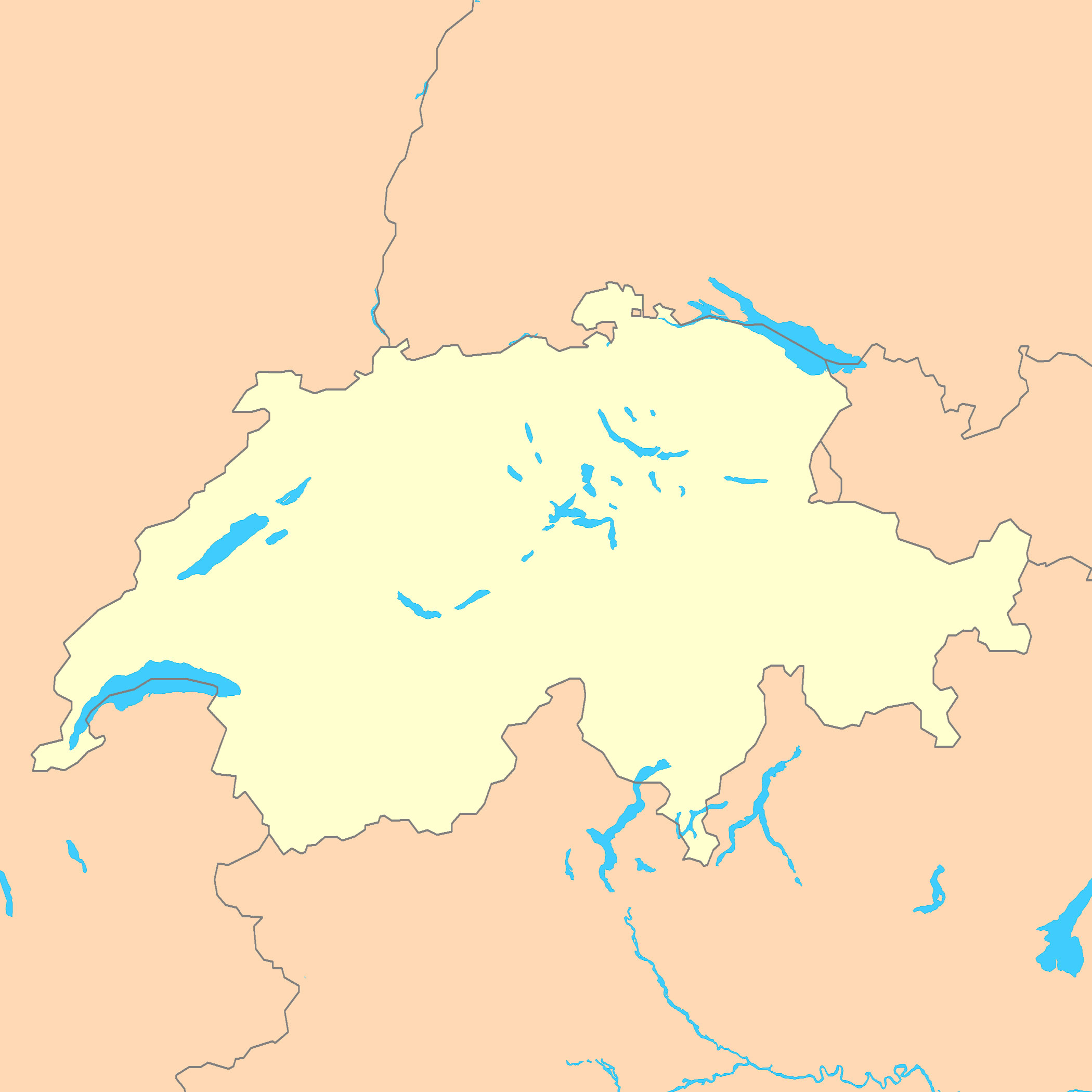 Carte Suisse vierge couleur