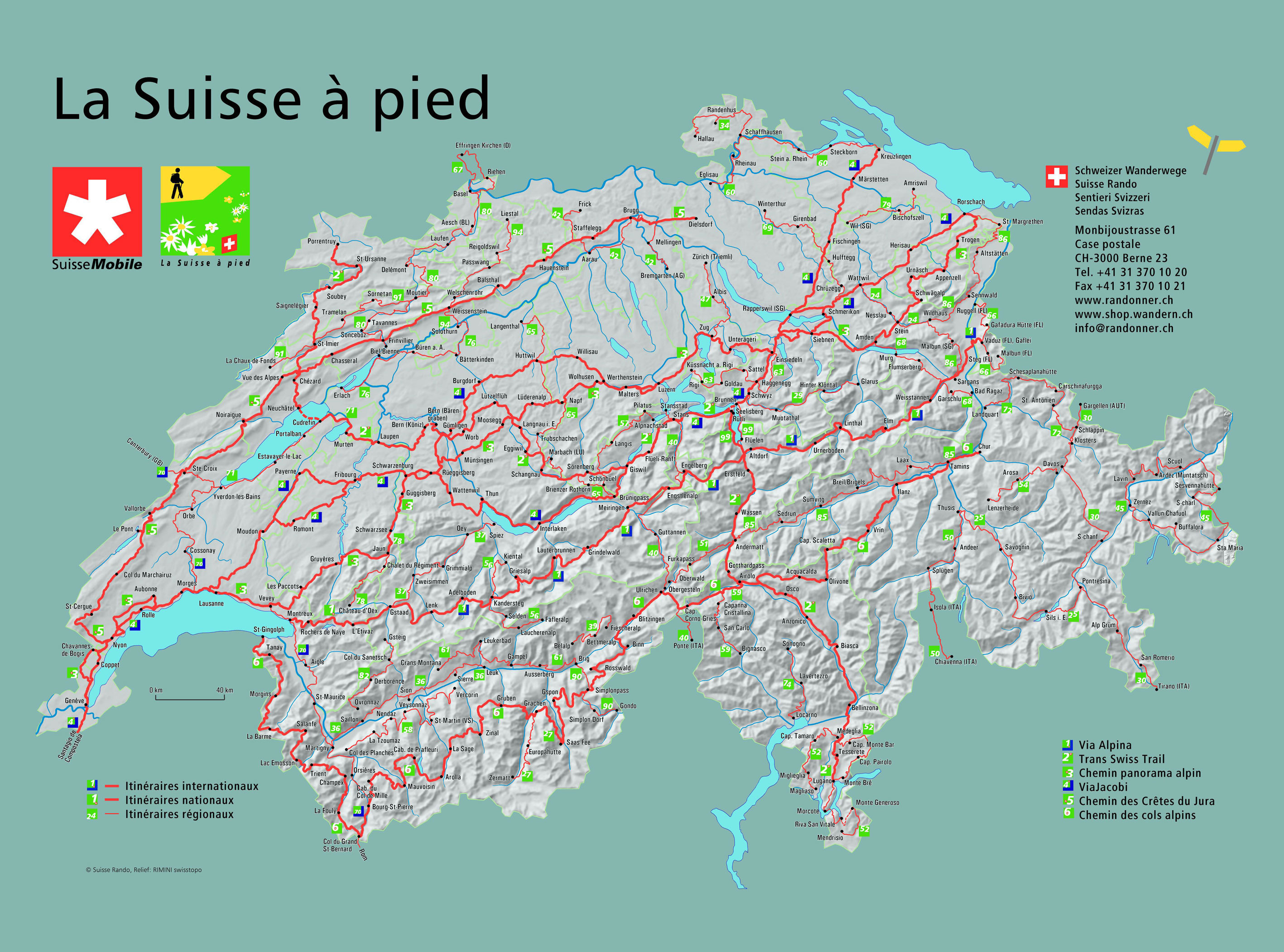 Carte touristique Suisse