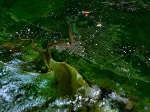 Carte satellite Suriname