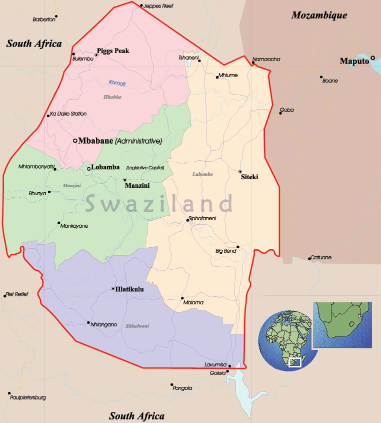 Carte Swaziland