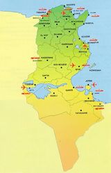 Carte aéroports Tunisie