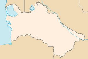 Carte Turkménistan vierge couleur