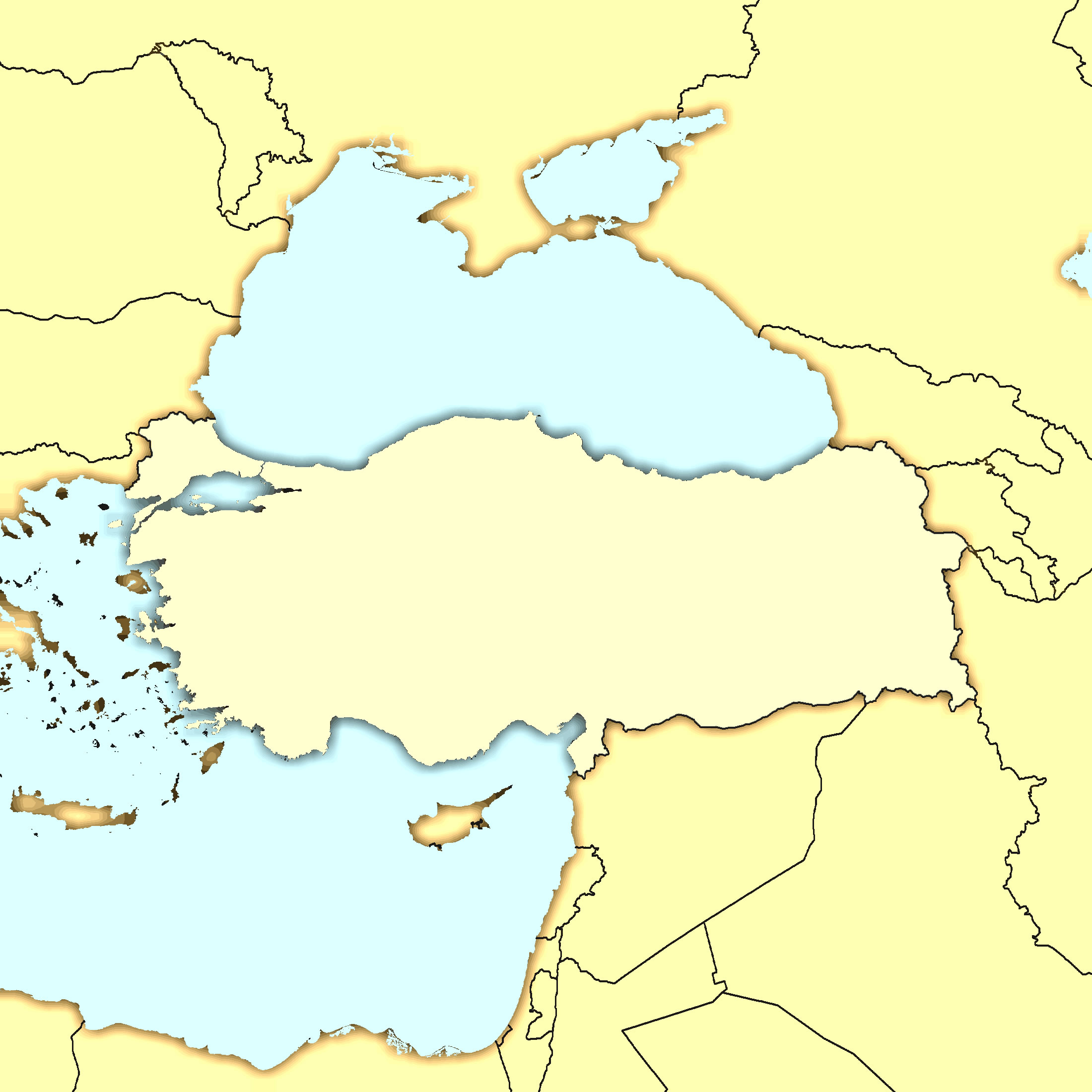 Carte frontières Turquie