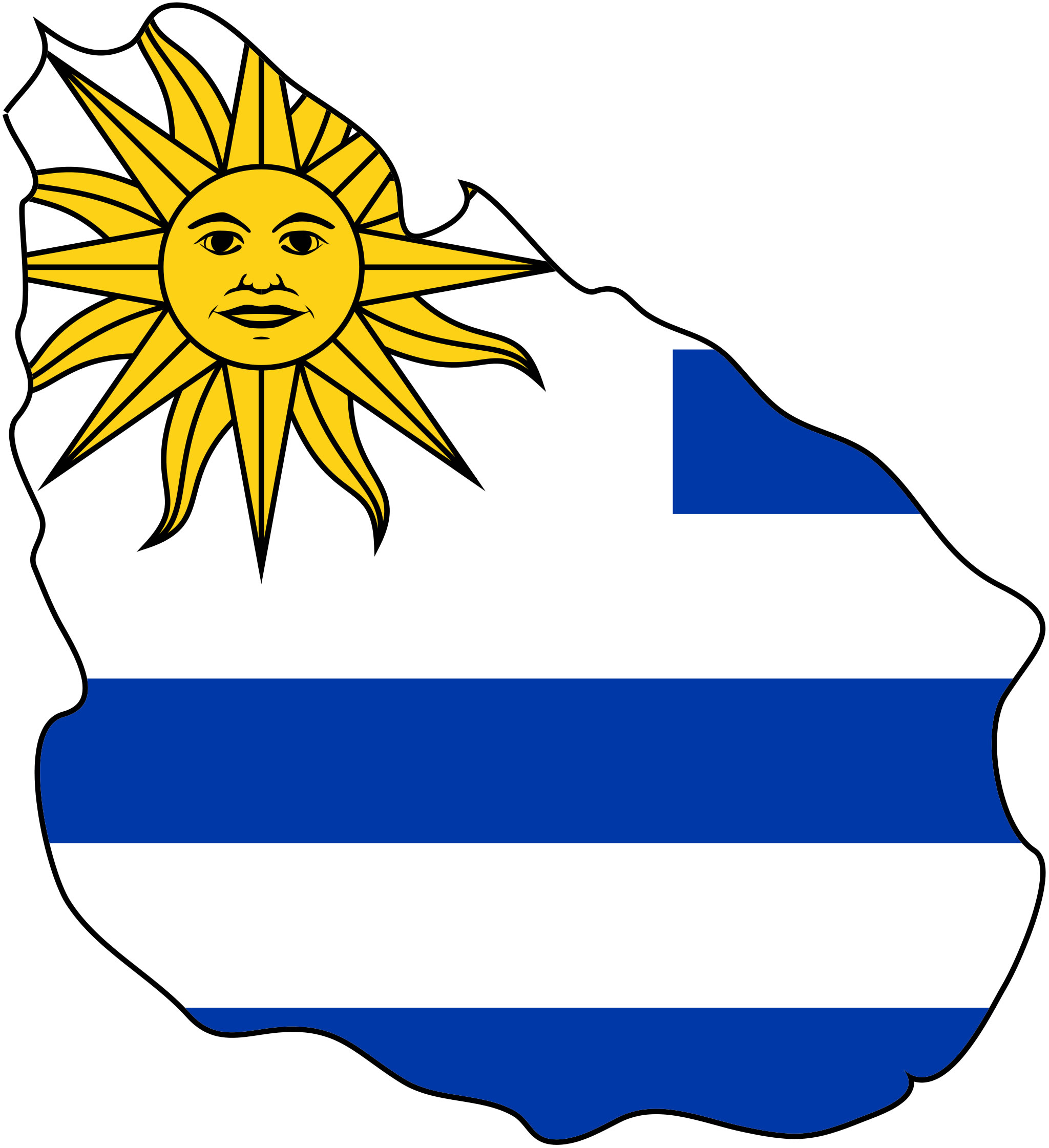 Carte drapeaux Uruguay