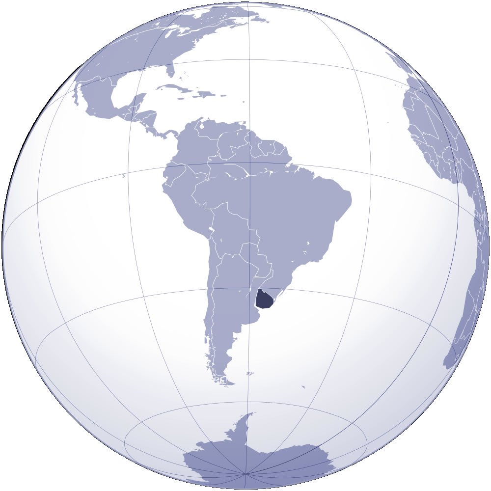 Localiser Uruguay sur carte du monde